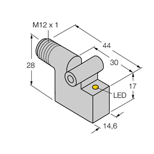 TURCK PRX EMB MAG IND METAL RECT 28MM NO