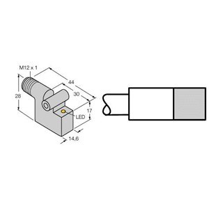 TURCK PRX EMB MAG IND METAL RECT 28MM NO