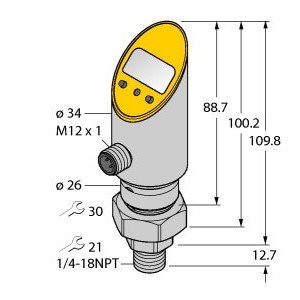 TURCK PRESSURE SENSOR 0-1450PSI 0-10V