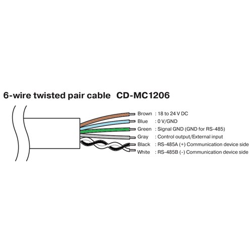 OPTEX 6-WIRE TWISTED PAIR CBL W CONN 2M