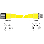 RAMCO M8 4P FEMALE/MALE CABLE 300MM